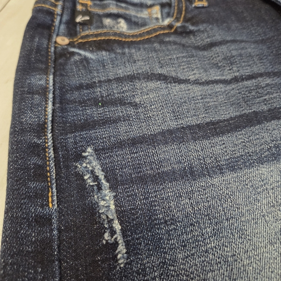 KanCan Midnight Blue Frayed Jean Shorts - Picture 4 of 10